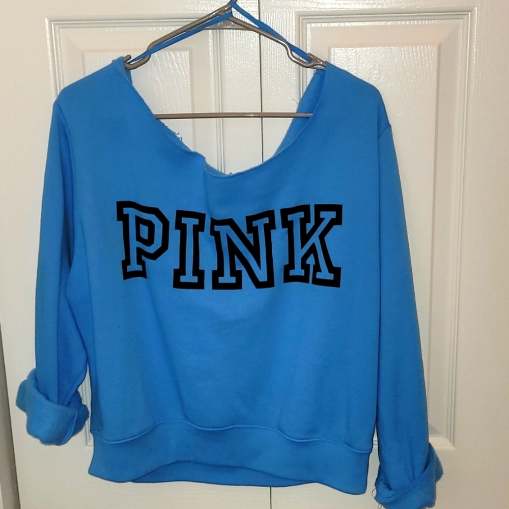 XL PINK VICTORIA SECRET EVERYDAY LOUNGE OFF THE SHOULDER SWEATSHIRT